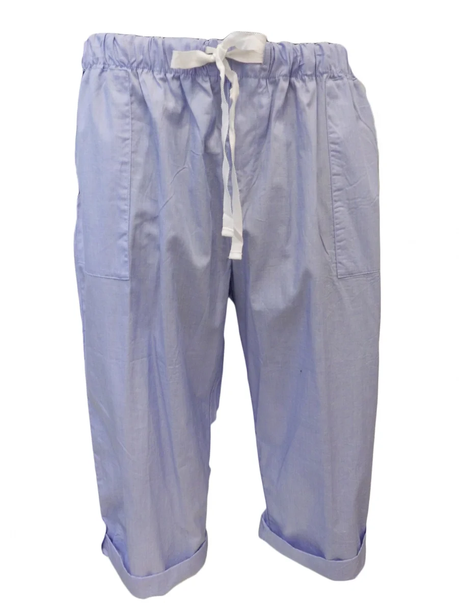 Modré dámské 3/4 kalhoty DKNY s kapsami a stuhou v pase