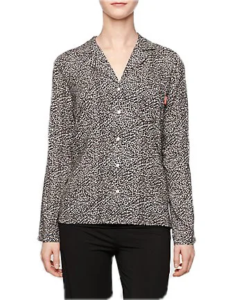 Dámské pyžamo Calvin Klein šedá-leopard