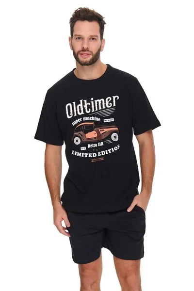 Pánské černé pyžamo Oldtimer