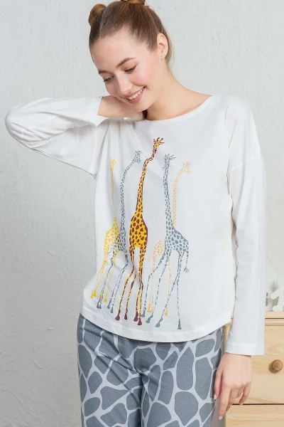 Dámské pyžamo dlouhé Žirafy Vienetta Secret
