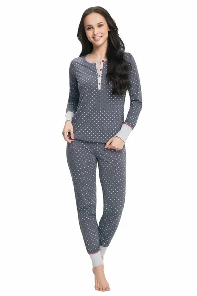 Dámské pyžamo Anita v šedé barvě s hvězdičkami Luna