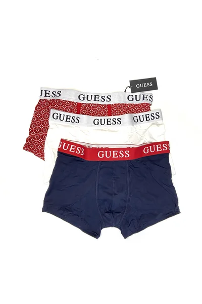 Pánské trenýrky 3 pack - - Modrá, bílá, červená - Guess