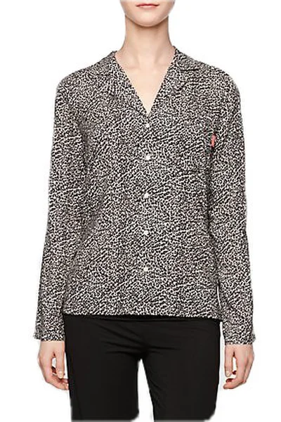Dámské pyžamo Calvin Klein šedá-leopard