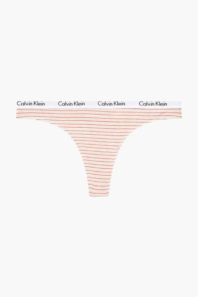 Dámská tanga - WAN - béžová s proužkem - Calvin Klein