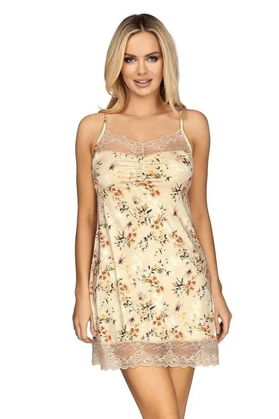 Luxusní dámská košilka Vetana se vzorem květin Béžová Hamana