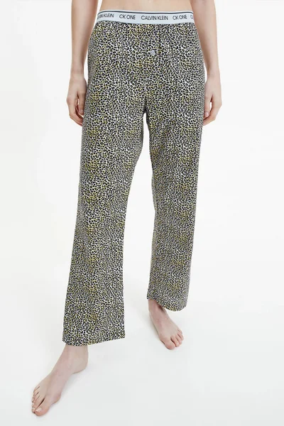 Dámské pyžamové kalhoty - V4L Fialová se zvířecím vzorem - Calvin Klein fialový vzor