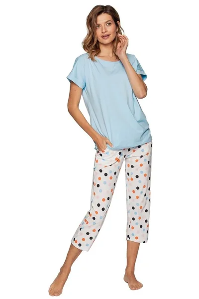 Luxusní dámské pyžamo Lenka v modré barvě Cana