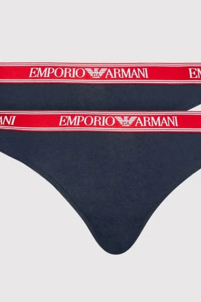 Dámské kalhotky 2pack - brazilky -  - tmmodrá - Emporio Armani