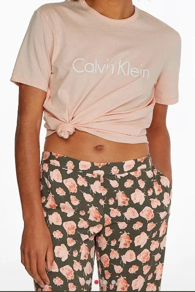 Dámské pyžamové tričko - FAL - meruňková - Calvin Klein