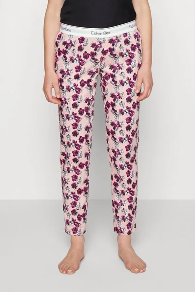 Dámské pyžamové kalhoty 1F7 - meruňkovákytičky - Calvin Klein