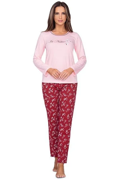Dámské pyžamo Grace v růžové barvě s potiskem Regina
