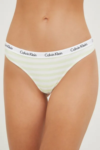 Dámská tanga 5XE bílážlutá - Calvin Klein