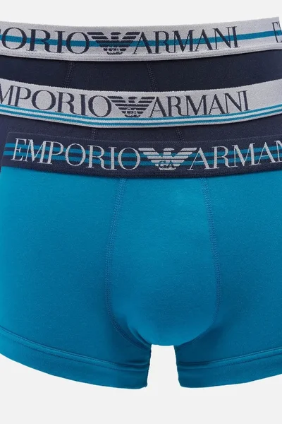 Pánské boxerky 3 pack   tmmodrápetrolej - Emporio Armani