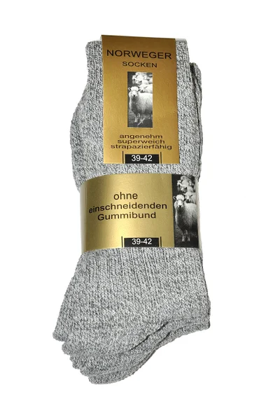 Pánské ponožky WiK Norweger Wolle  - - Gemini šedá s bílou