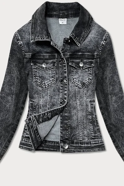 Krátká v černé barvě dámská džínová bunda  - POP Seven Good Looking