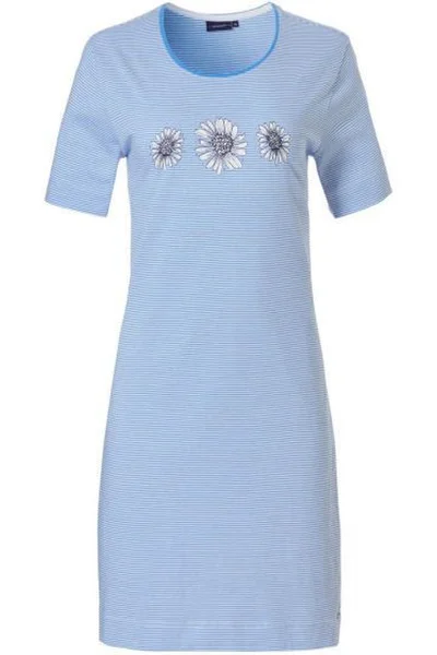 Dámská noční košile  modro-bílá květiny - Pastunette Gemini