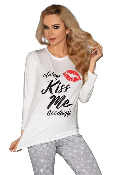 Dámské pyžamo s nápisem Always kiss me Good Night - LivCo Model 109