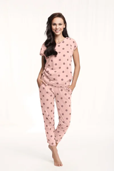 Dámské pyžamo v pudrově růžové barvě Luna