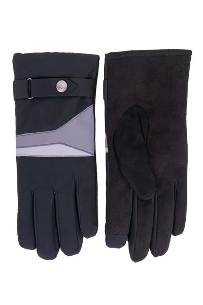 Pánské rukavice s dotykovými špičkami a kontrastními pruhy Yoclub
