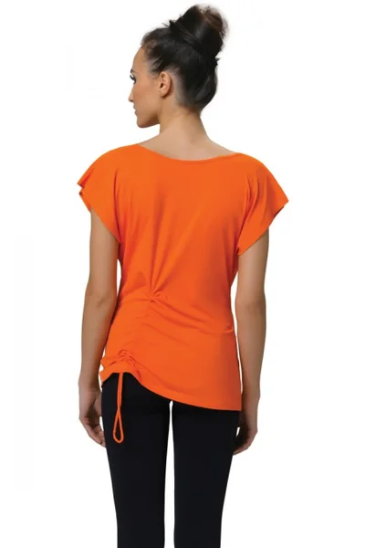 Oranžové fitness tričko Winner s nařaseným výstřihem