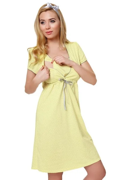 Žlutá těhotenská noční košile Felicita bavlněná