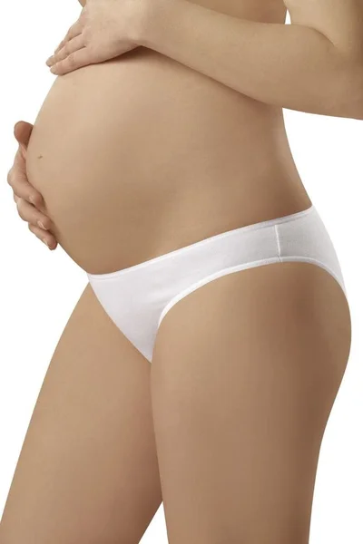 Bílé těhotenské mini kalhotky Mama komfortní