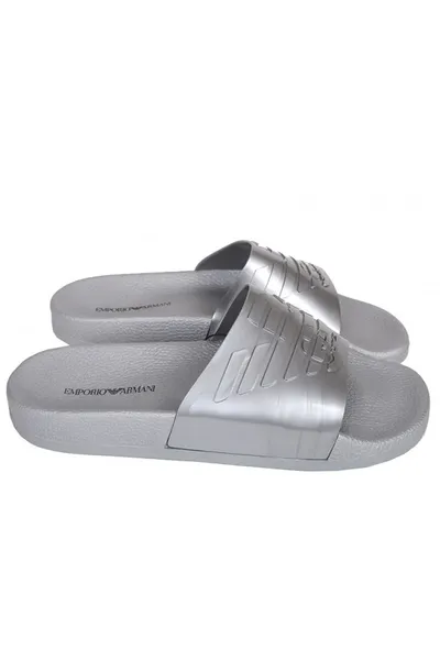 Stříbrné pantofle Emporio Armani