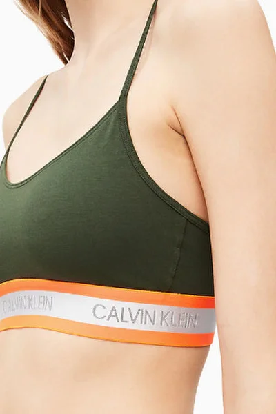 Podprsenka v khaki barvě Calvin Klein