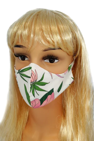 Pánské ochranné masky pro opakované použití - v růžové barvě květy - bavlna % - 2 kusy