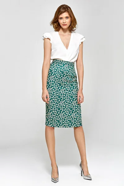 Dámská sukně CSP03 - Colett zeleno-bílá