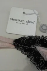 Růžovo-černá luxusní tanga Pleasure State s černou krajkou