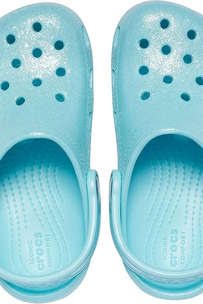 Dětské žabky Classic Glitter Clog Jr 4O9 Tyrkysová - Crocs