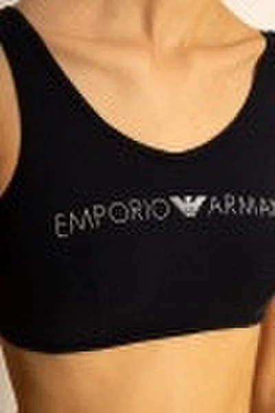 Dámská podprsenka nevyztužená braletka  v černé barvě - Emporio Armani