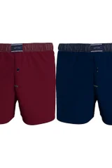 Pánské boxerky 2 pack - 0SD - Modrá, bordo - Tommy Hilfiger modrá a červená