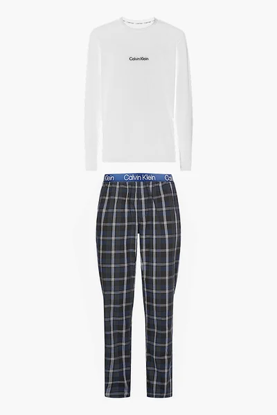 Pánský pyžamový set - 1MT - bílámodrá - Calvin Klein