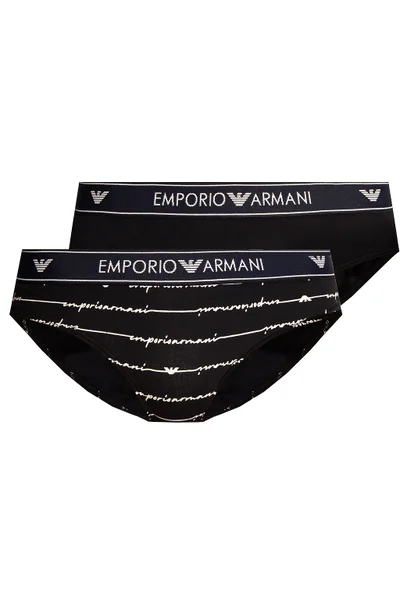 Dámské kalhotky  námořnická v modré barvě - 2 pack - Emporio Armani