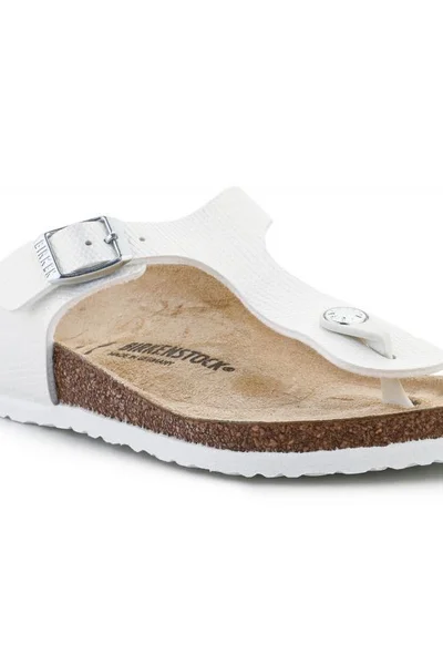 Birkenstock Žabky Gizeh Kids Shiny Bílá-Hnědá