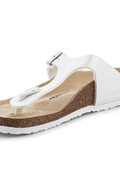 Birkenstock Žabky Gizeh Kids Shiny Bílá-Hnědá