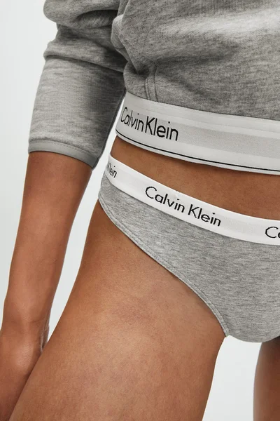 Dámské šedé kalhotky bikini - Calvin Klein