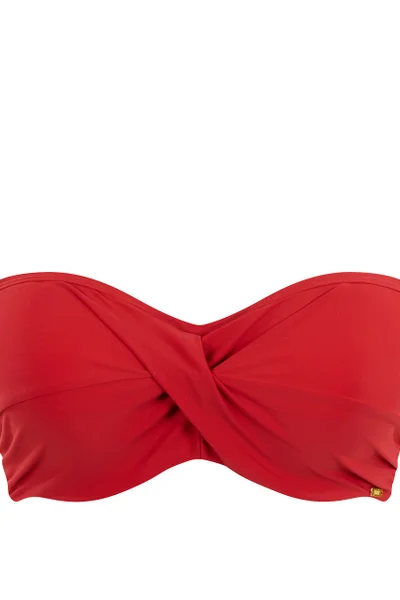 Červený bandeau top plavek Panache