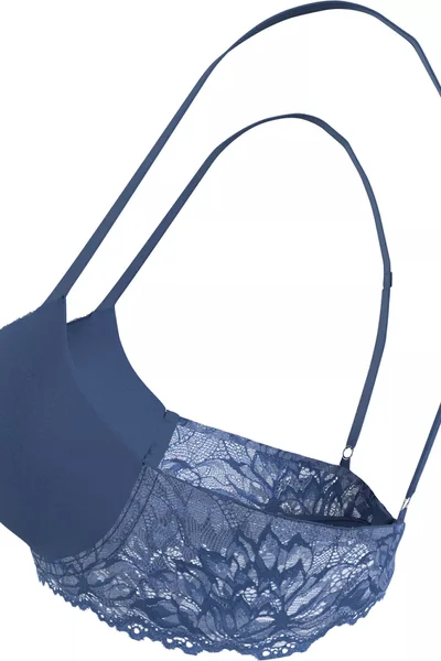 Calvin Klein Podprsenka Seductive Comfort Demi Push-Up Modrá