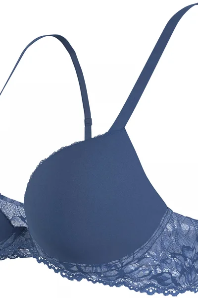 Calvin Klein Podprsenka Seductive Comfort Demi Push-Up Modrá