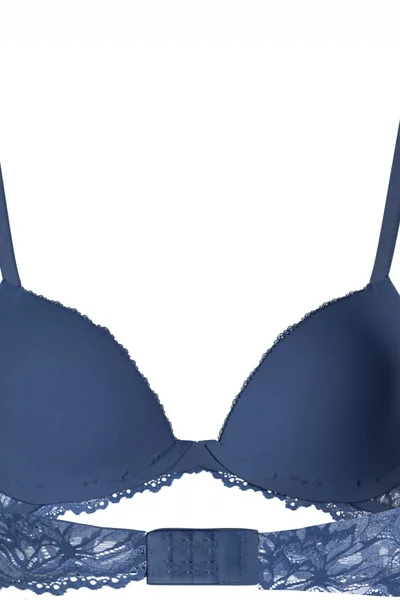 Calvin Klein Podprsenka Seductive Comfort Demi Push-Up Modrá