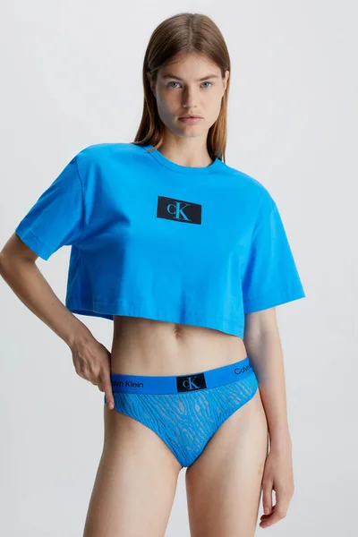 Dámský modrý top s logem Calvin Klein