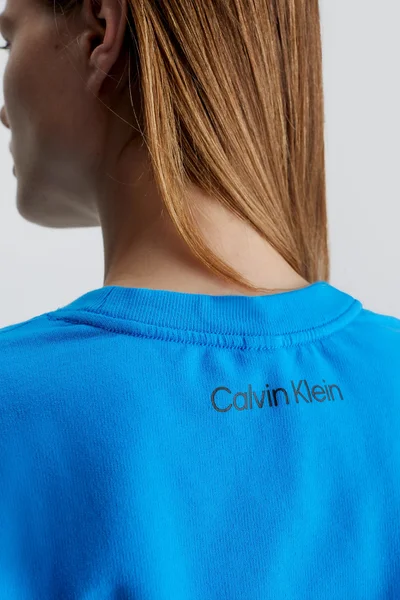 Modrý froté top Calvin Klein s dlouhým rukávem