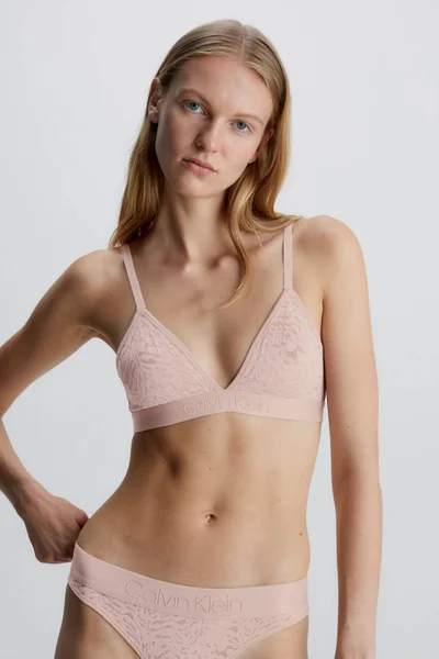 Dámská krajková podprsenka béžová - Calvin Klein