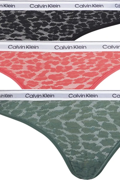 Calvin Klein dámské krajkové kalhotky s leopardím vzorem