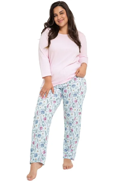 Růžové dámské pyžamo Amora z měkké bavlny