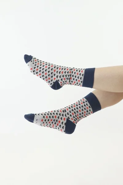 Dámské 2pack kvalitních ponožek v šedé barvě a modré Moraj