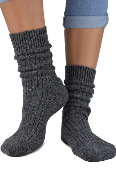 Teplé dámské ponožky Noviti - šedá vlna